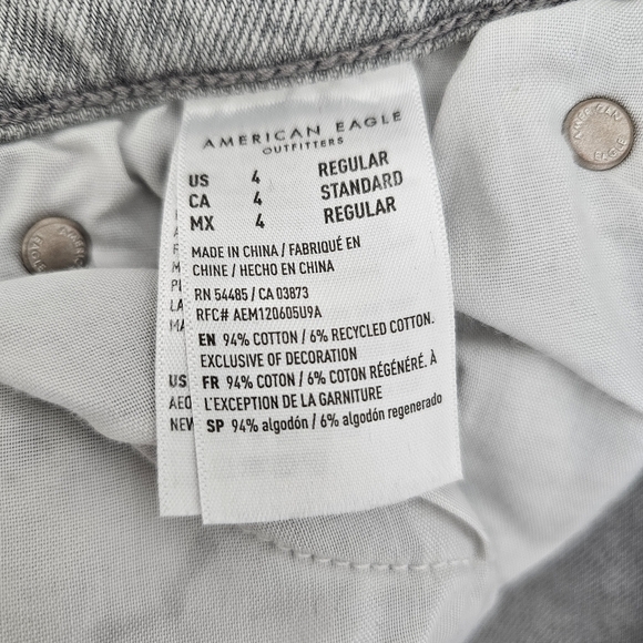 American Eagle Ripped '90s Straight Jean  haze grey size 4 - Picture 7 of 13